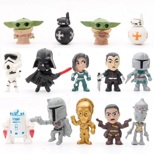 Juego De 14 Figuras De Star Wars, Muñeco De Dibujos Animados