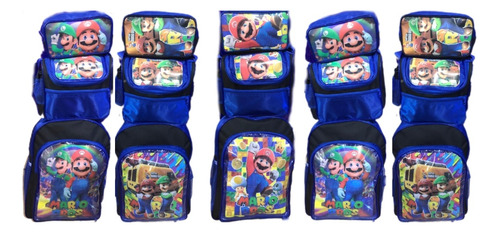 Combo Mochila Primaria Mario Bros 