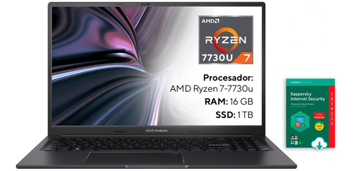 Portátil Asus M3504ya Ryzen 7-7730u 16gb 1tb 15.6 Fhd Negro