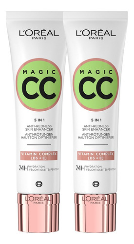 Pack 2 Crema Anti-redness Green Cc C'est Magic Loreal Paris