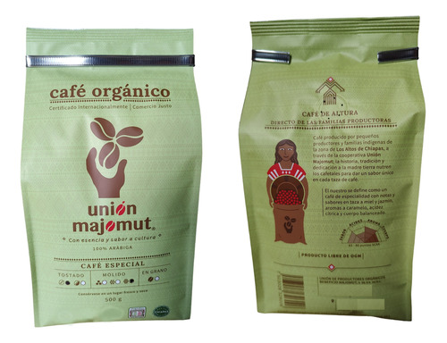 Café Orgánico Majomut Chiapas Altura Tostado Medio 1kg