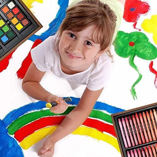 Juego De Arte De 145 Piezas Sunnyglade Caja De Madera Marron