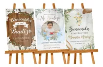 Comprar Cartel De Bienvenida Para Fiesta De Bautizo Mdf 45x30 3pz