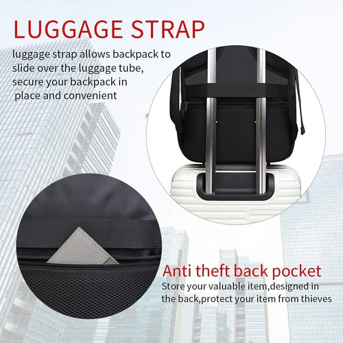 Imagen 8 de 9 de Mochila Antirrobo Para Computadora Puerto Usb Teletiendauy