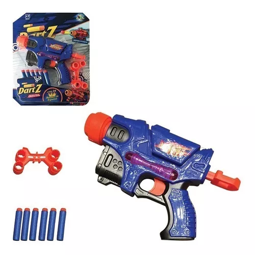 Pistola Lança Dardos Tipo Nerf Com 6 Dardos Brinquedo Ação - Dupari