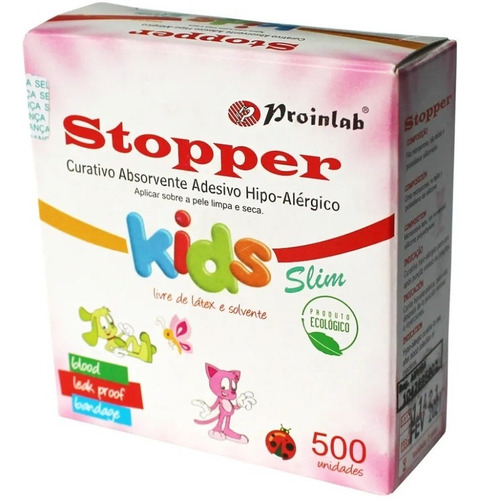 Curativo Bandagem Adesivo Hipoalérgico Kids Stopper C/500un
