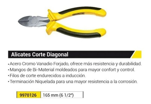 Imagen 2 de 6 de Alicate Corte Diagonal 6 1/2 Crossmaster