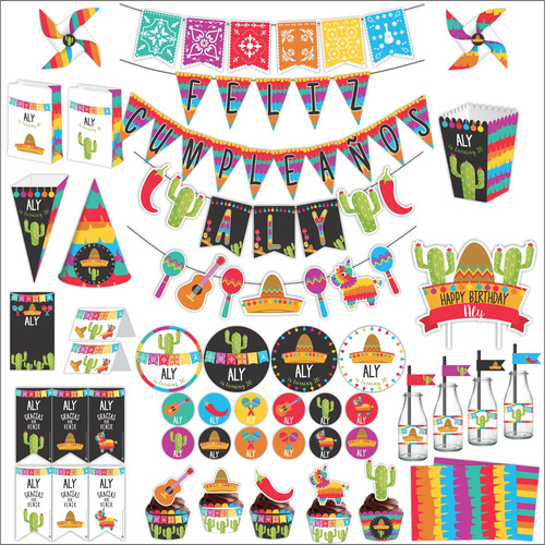 Fiesta Mexicana Decoración Imprimible Para Cumpleaños