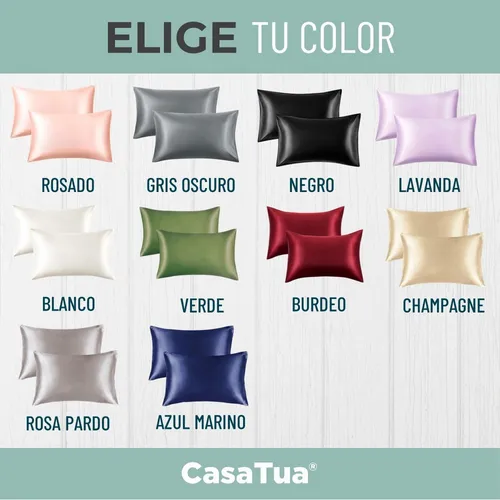 Funda Almohada Satin Saten Tipo Seda Set X2 Unids 100 O 76cm Color 100x50 Gris 100x50
