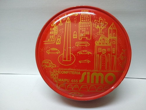 Lata De Confiteria Simo Con Diseño De La Ciudad Vacia (Usado)