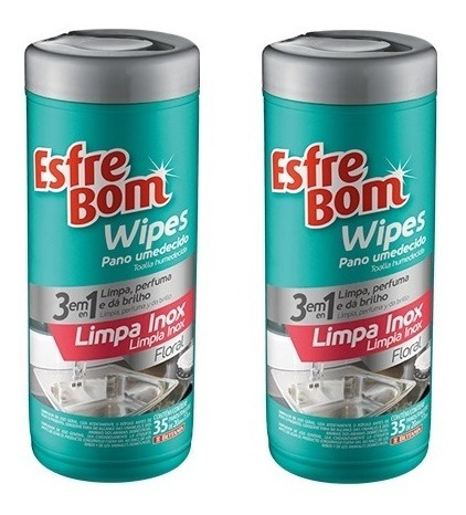 Kit Com 2 Esfrebom Wipes Pano Limpa Inox Bettanin Bt46111