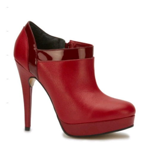 Botin Andrea Rojo Piel Tacón Delgado 2523682 | Envío gratis