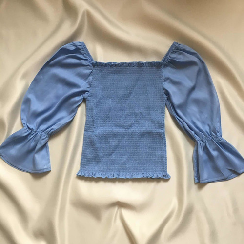 Top Blusa Corrugada Con Mangas Largas Tendencia Verano 2020