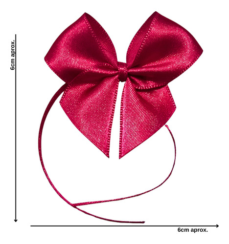 50 Laço De Cetim Nº5 6x6cm Com Fita Para Amarra Vemelho 5