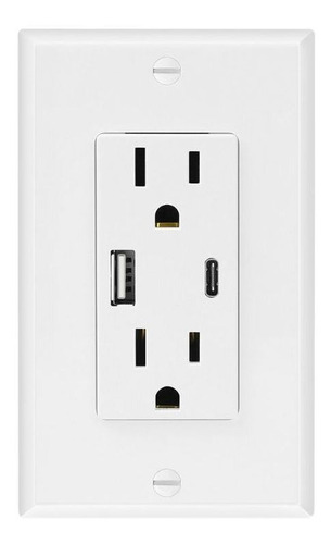 Imagen 1 de 8 de Enchufe De Pared Estándar Usb Tipo A Tipo C Adaptador De Ali