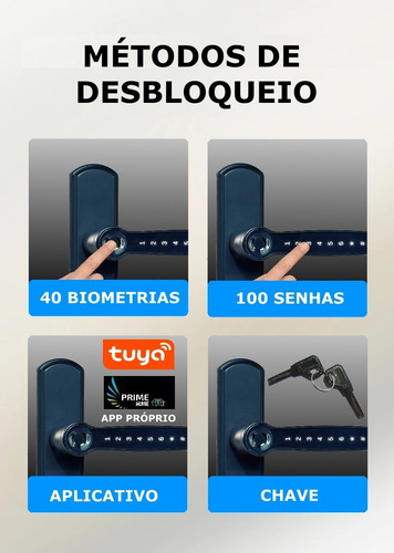 Imagem 3 de 7 de Fechadura Digital Biometrica Primebras Bluetooth App Ttlock