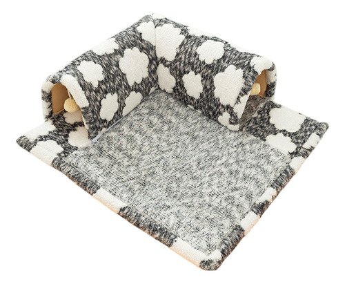 Mascota Gato Cama Escondite Con Jugar Pelota Talla M Gris