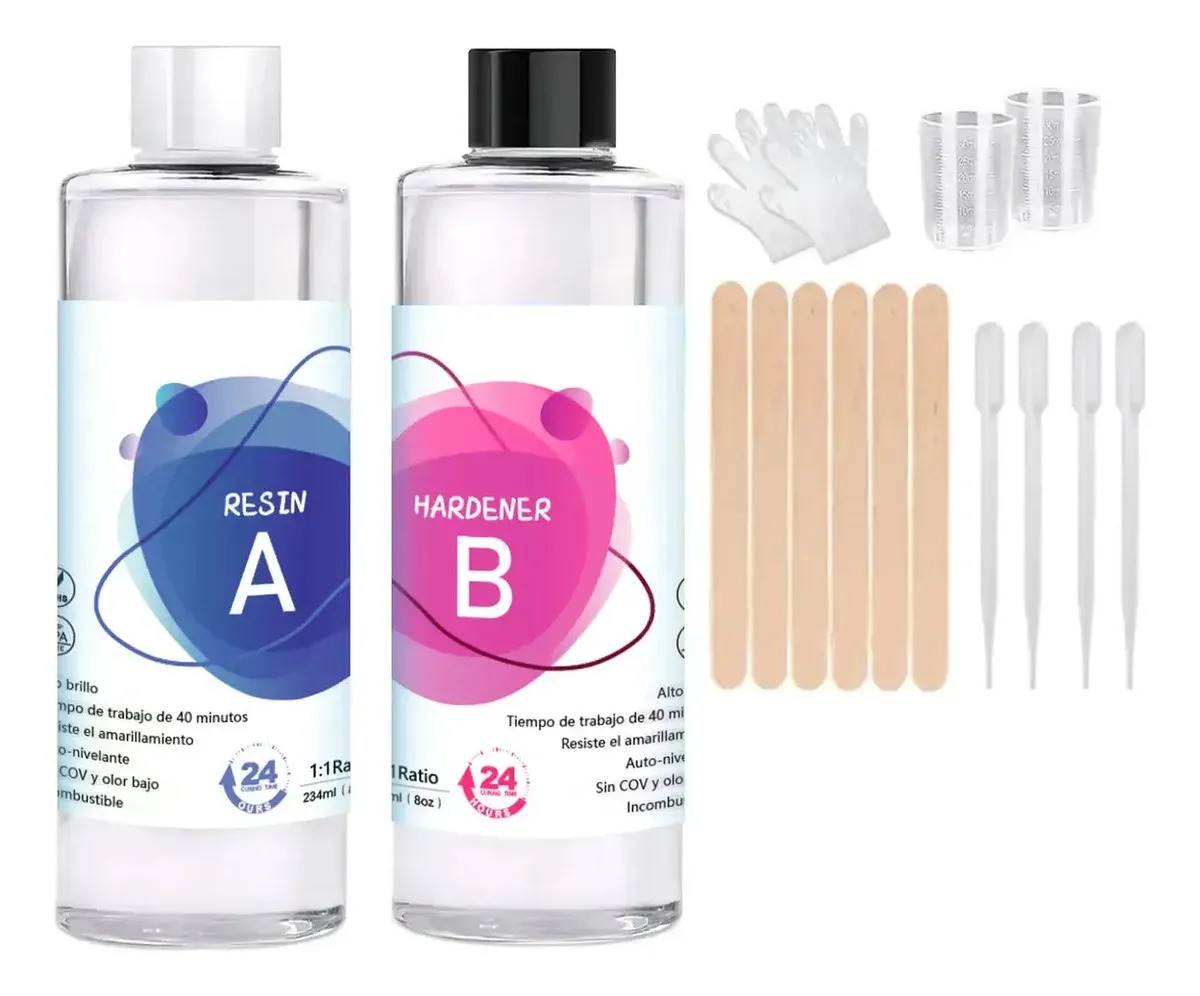 Resina Epóxica Transparente para Manualidades y Proyectos, ZHYMCRAFT, 0.5 L