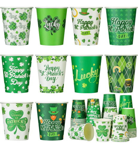 Conjunto De 100 Vasos Desechables De San Patricio Maxcheck