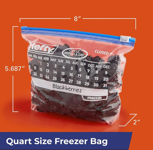 Ziplock- Hefty-bolsas Para Congelar 1 Kilo 4x35 Unid