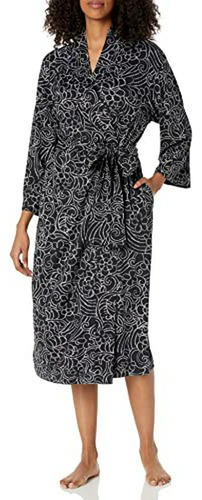 Bata N Natori Nomad Scroll Mujer, Negro/gris, Pequeña