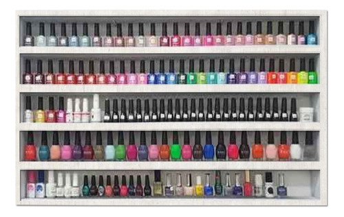 Esmaltero Porta Esmalte Manicura Estante Madera 5 Pisos 