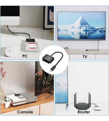 Cable De Disco Duro Sata Usb Typec, Cable Usb C Sata De...