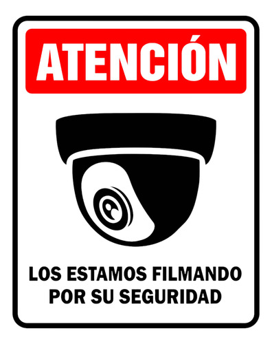 Aviso Etiqueta Señalización De Cámaras De Vigilancia 