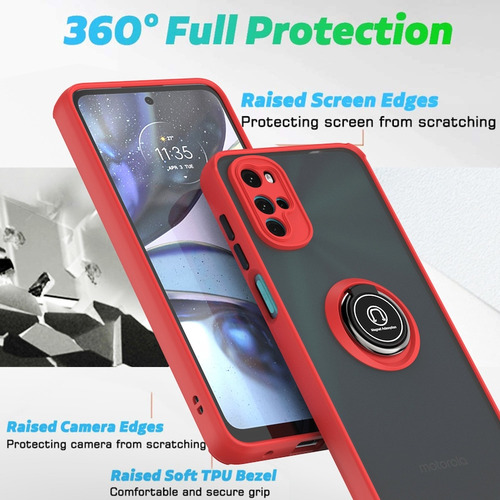 Case Funda Hardness Ring Para Motorola G22 4g / Antishock