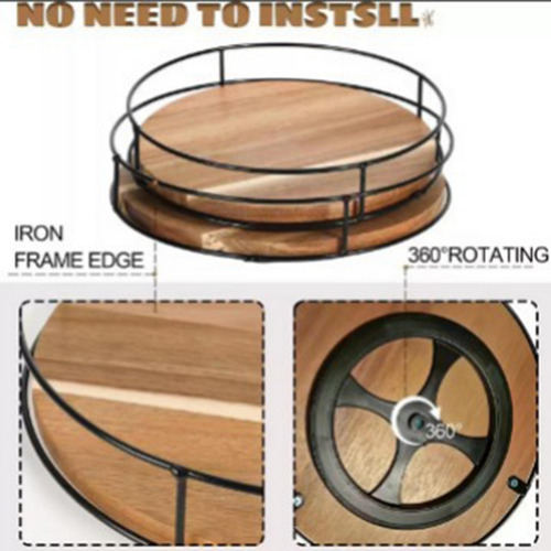 Bandeja Giratoria De Madera Para Cocina, Soporte De