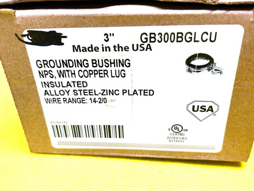 American Fittings 3 Npt Grounding Bushing Insulated Gb3 Nnp