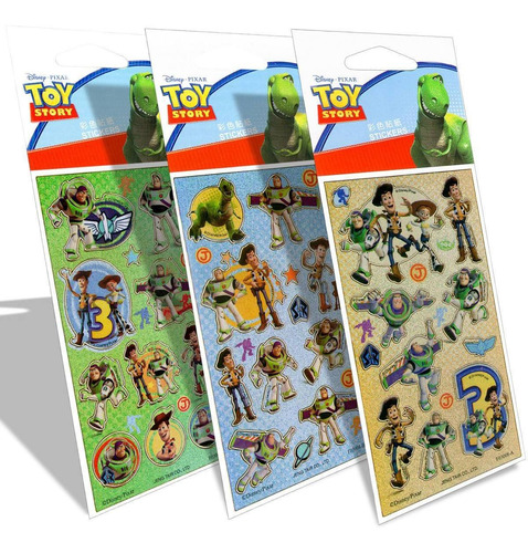 Kit Com 3 Cartelas De Adesivos Infantil Toy Story Disney