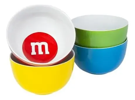 M&ms World M & Ms Ice Cream Bowl Conjunto, Quatro Tigelas