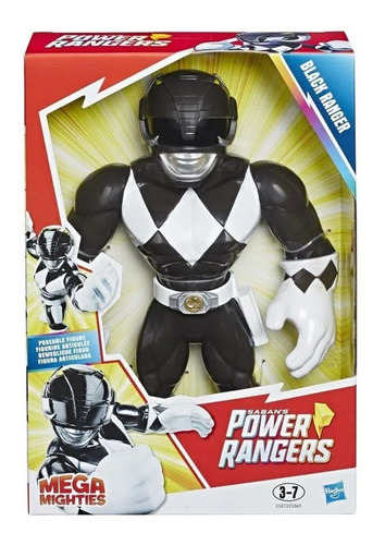 Boneco, Power Rangers, 25 Cm - Ranger Preto ( Black) Hasbro