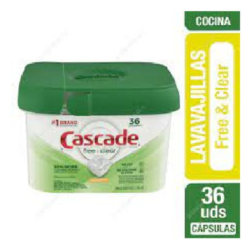 Cascade Detergente Lavavajillas Free And Clear Limon 36 Pods