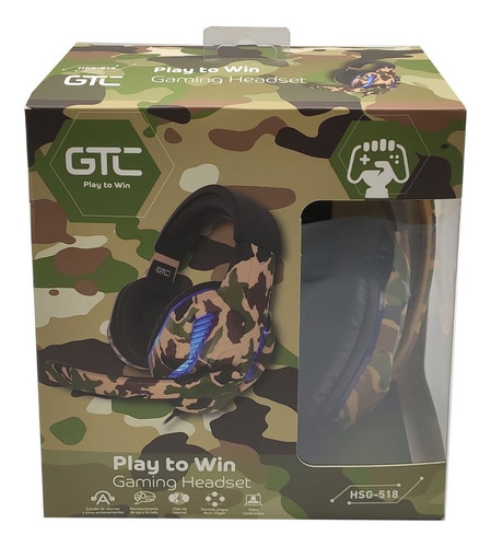 Imagen 6 de 6 de Auriculares Gamer Gtc Hsg-518 C/luces Pc Ps4 Xbox C/adap