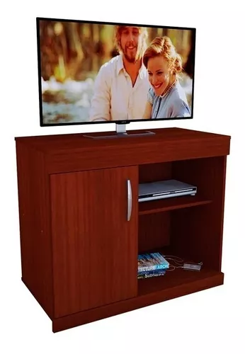 Mueble Mesa Tv Led Smart Con Ruedas 1,20 Mts Melamina