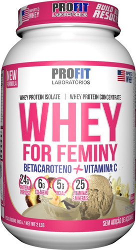 Whey Feminino For Feminy 907g - Profit Labs 0% Soja