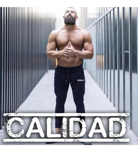 Pants Ejercicio Gym Slim Fit Jogger Casual Calidad Echt Bk