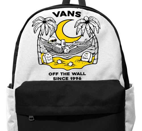 Mochila Vans Skater Skull Old Skool Original Color Balanco/n Blanco/negro Liso