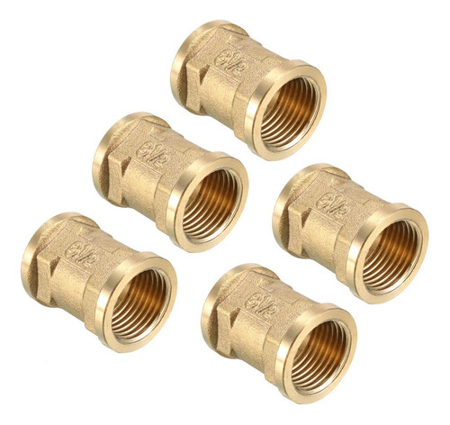 Brass Pipe Fitting, Coupling, 1/2 Pt Female Thread Stra...