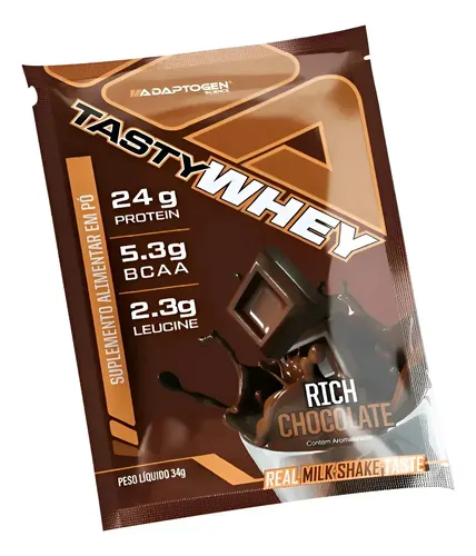 Tasty Whey 3w Adaptogen Science Sachê 34g Sabores A Chocolate Suíço