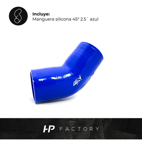 Manguera Silicona 45° 2.5´ Azul Ftx Fueltech