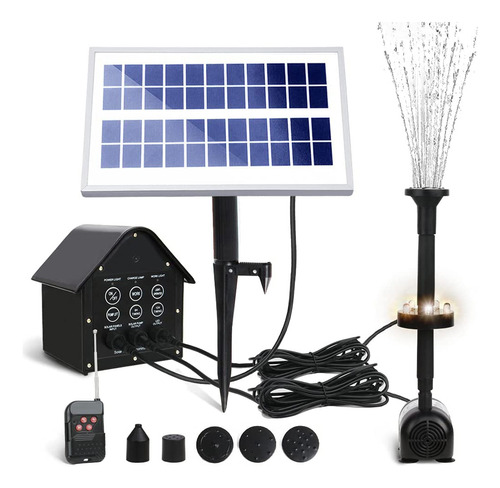 Bomba De Fuente Solar, 5 Luces Led, 3.6 W Solar Fo