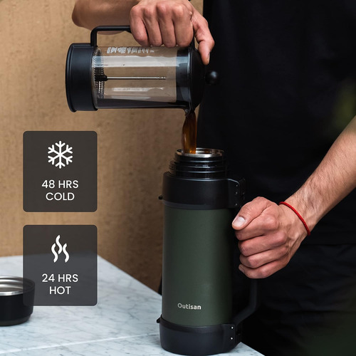 Termo Aislado Café De Acero Inoxidable De 64 Oz, Botel...