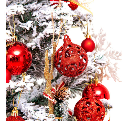Caja De 100 Bolas Navideñas Para Adornos De Árbol De Navidad