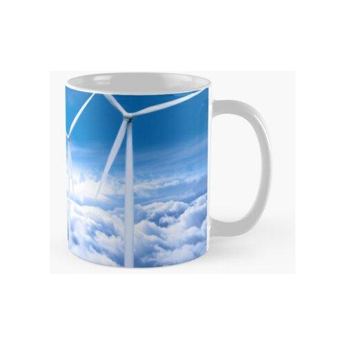 Taza Wind Turbines Over Copenhagen Blue Sky, Denmark Calidad