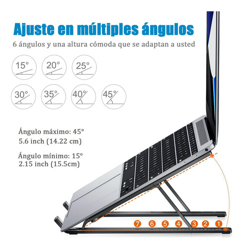Base Soporte Laptop Aluminio ,portátil Plegable,y Ajustable