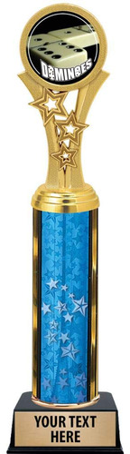 Trofeo Domino 11.0 in Blue Stars Trophy Award Grabado Prime
