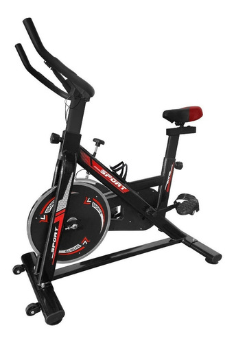 Bicicleta fija Treppe Sports YG01020 para spinning color negro y rojo